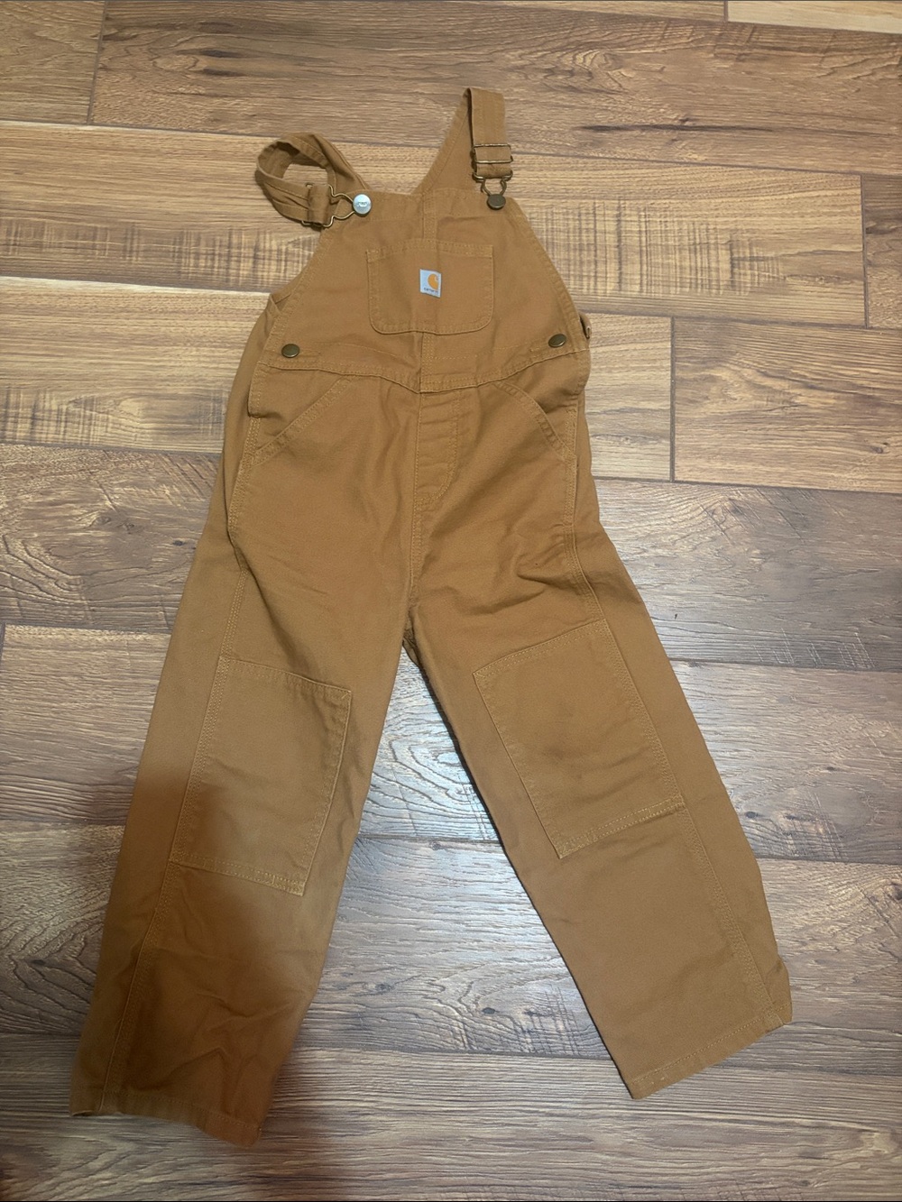 Carhartt Kids Brown/Tan Duck Canvas Overalls 4T